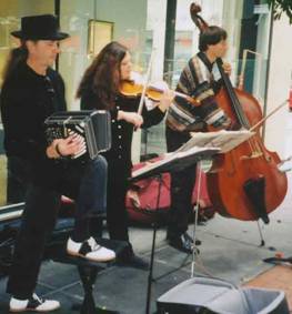 Strictly Tango playing for a Hit and Run Milonga in Maiden Lane, San Francisco.